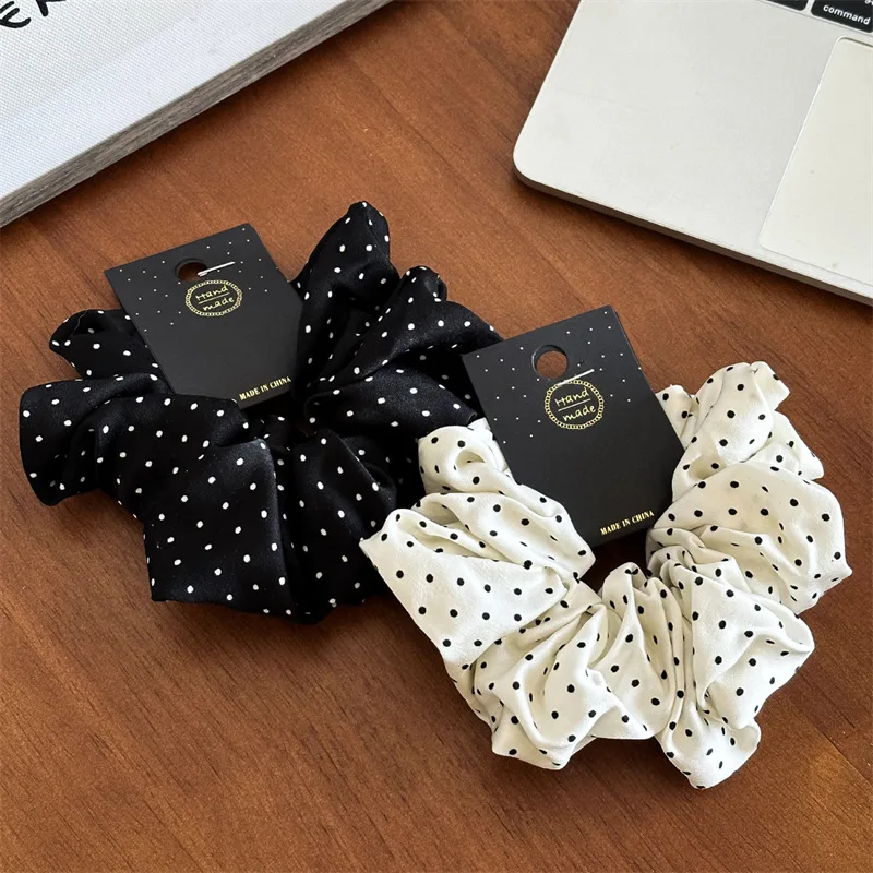 11cm/14cm Dot Cloth Scrunchies Kobiety Dziewczyny Elastyczne gumki do włosów Akcesoria Opaska do włosów Lina Nakrycie głowy Nakrycie głowy Prezent