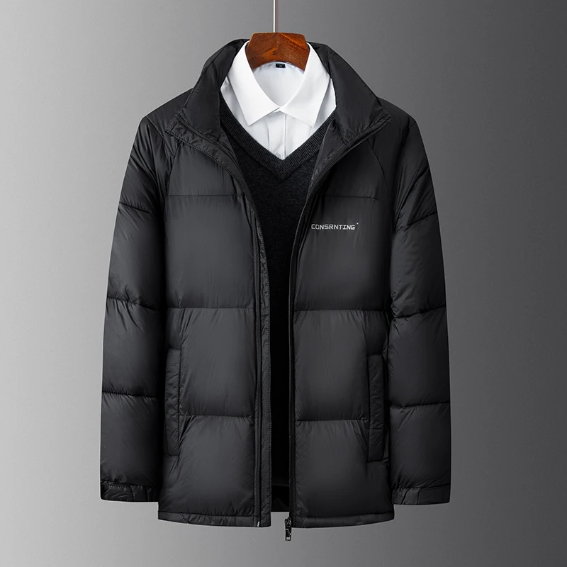 

Luxury Quality Men's Cotton Jacket Zipper Stand Up Collar Print Jacket Winter New Item Outdoor Warmth Business Casual Menswear