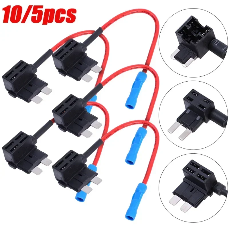 10/5pcs Suporte Do Fusível Do Carro Médio Pequeno Tamanho Mini Adicionar-a-circuito Adaptador TAP Micro Padrão ATM Lâmina Fusíveis para Motocicleta