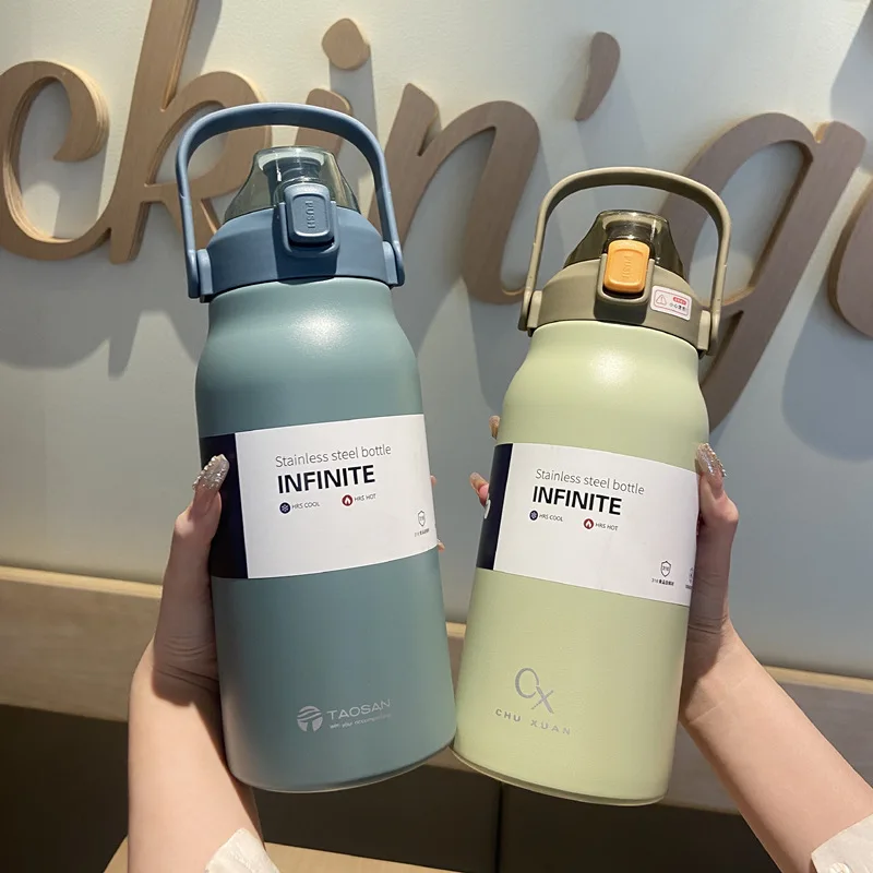 Tumbler Thermo Bottle Large Capacity With Straw Stainless Steel Thermal Water Bottle Cold and Hot Thermos Cup Vacuum Flask Gym