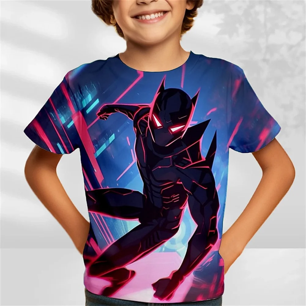 Camisetas informales para niños y niñas, divertidas camisetas con estampado 3d de dibujos animados, regalo de cumpleaños, ropa de verano para bebés, 2024