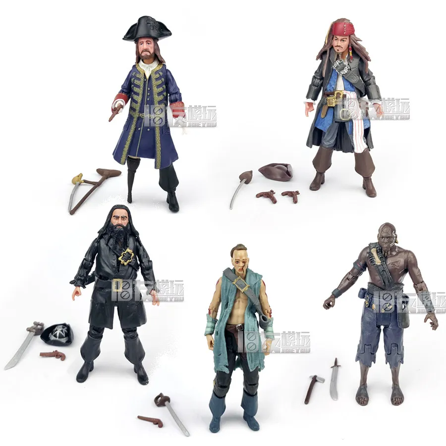 

3.75 Inch Pirates Of The Caribbean Action Figure Full Set Captain Jack Sparrow Barbossa Collectible Pirate Figure