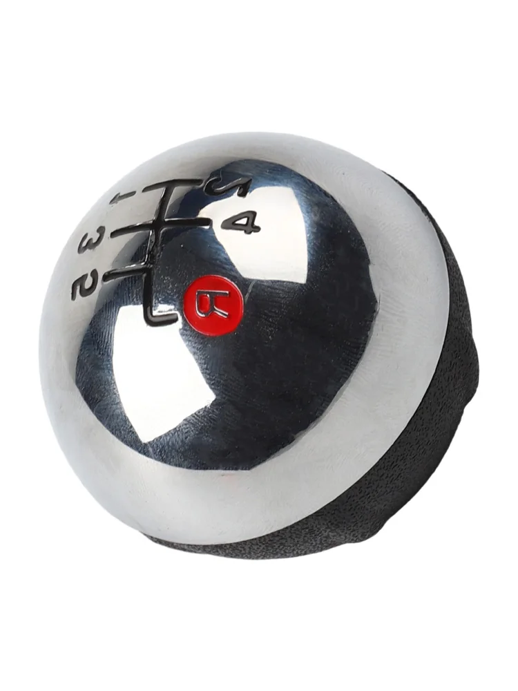 

5-скоростная черная хромированная серебряная передняя ручка переключения передач, пластиковая ручка переключения передач для Fiat 500 2007-2018 с шариком, гальваническим покрытием, черная