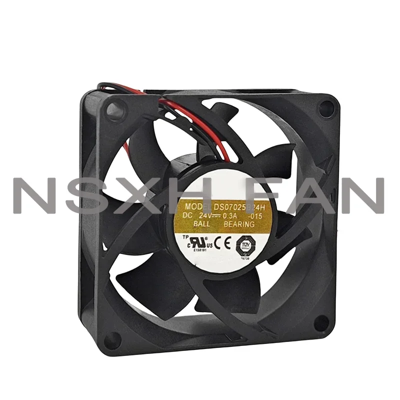 Fan 24V 0.3A 70x70x25mm 2-Wire Server kipas pendingin