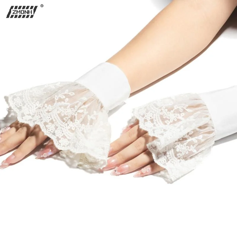 

[H]Lace Cuffs White Detachable Fake Sleeves Wedding Bridal Gowns Sweater Cuff Halloween Costume Cosplay Accessories