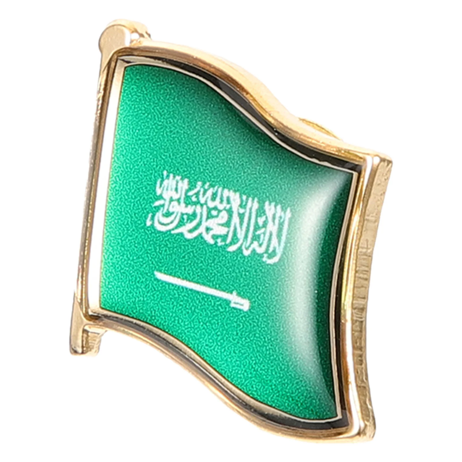 Saudi Arabia Flag Crystal Epoxy Badge Brooch National Day Pin for Backpacks Breastpin Suit Iron Lapel