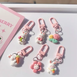 1Pc Kawaii Cute Rabbit Keychain Cartoon Animal Pendant Girl Backpack Decoration Jewelry Best Friend Gift