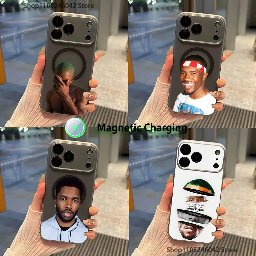

F-Frank Ocean Blond For iPhone 17,16,15,14,13,12,11,Pro,Max,Plus Magnetic Wireless Charging Transparent gray Phone Case