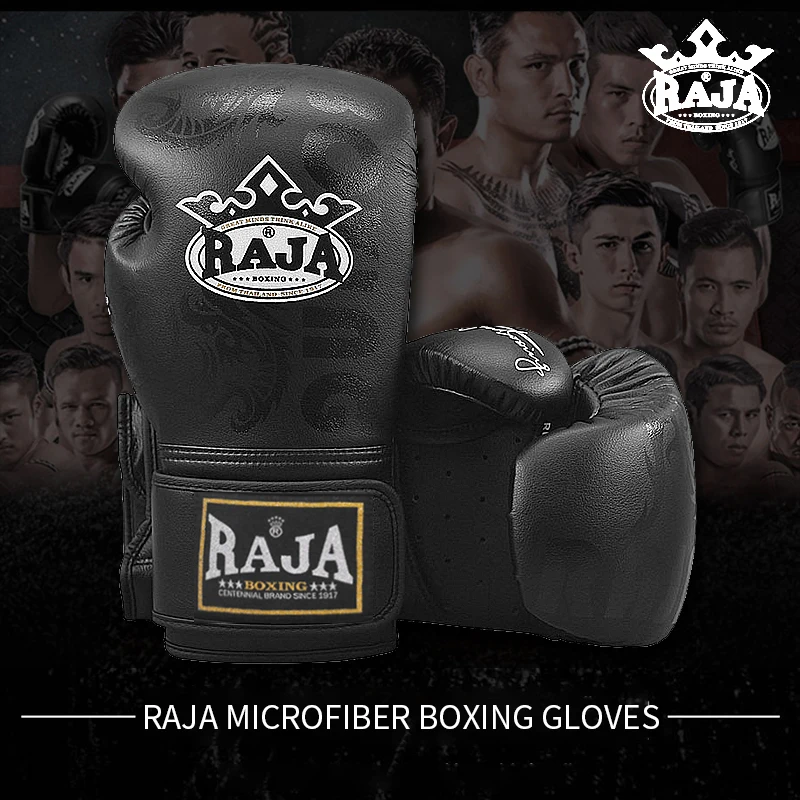 Raja Boxing Gloves Adult Professional Invisible Dragon Shadow Muay Thai Kickboxing MMA Sparring Sandbag  Mitt Training Equipment