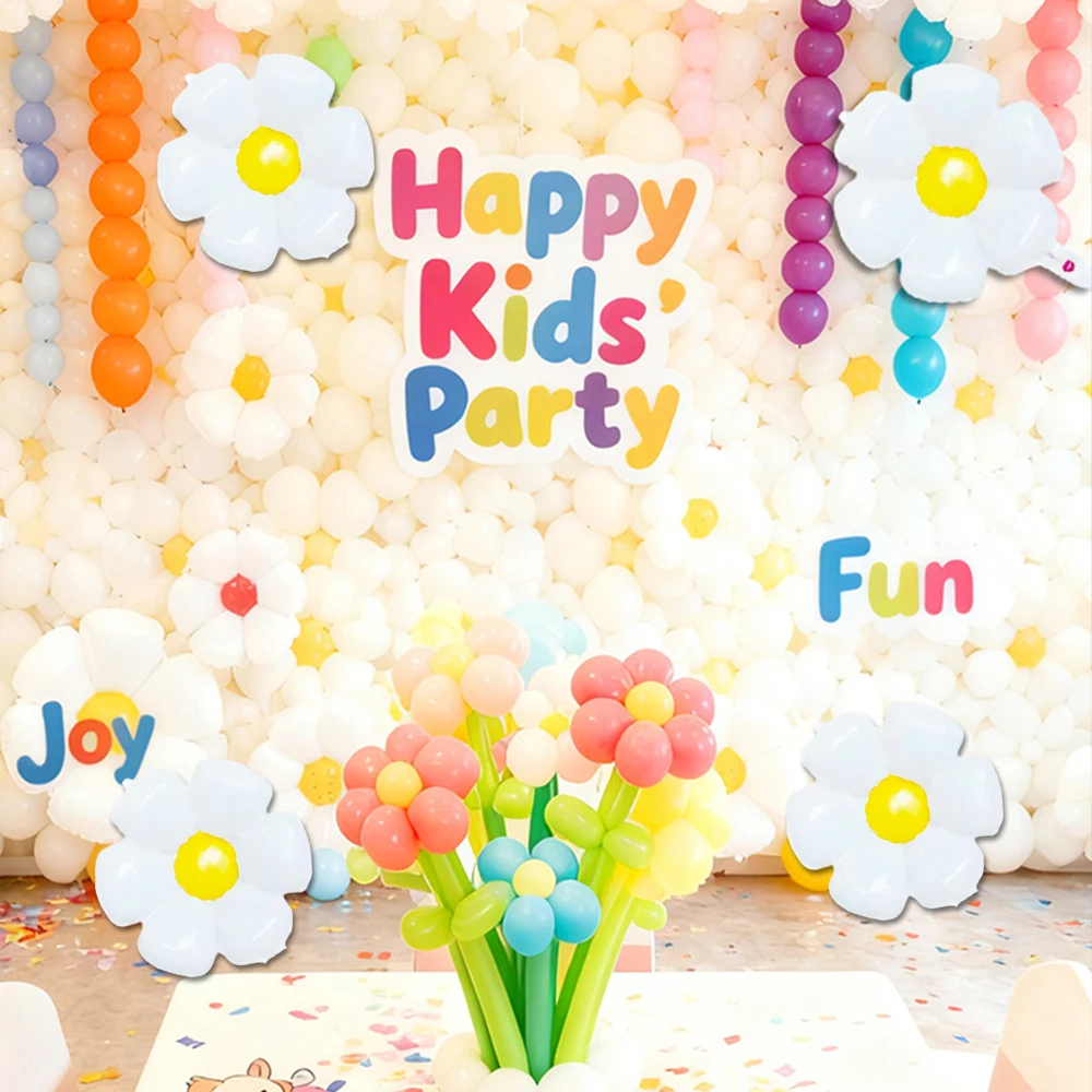 

4D White Daisy Helium Balloon For Birthday Party Baby Shower Wedding Supplies Floral Flower Arch Wreath Supplies Decorations