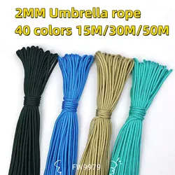 Paracord 2mm one stand Cores Paracord for Survival Parachute Cord Lanyard Camping Climbing Camping Rope Hiking