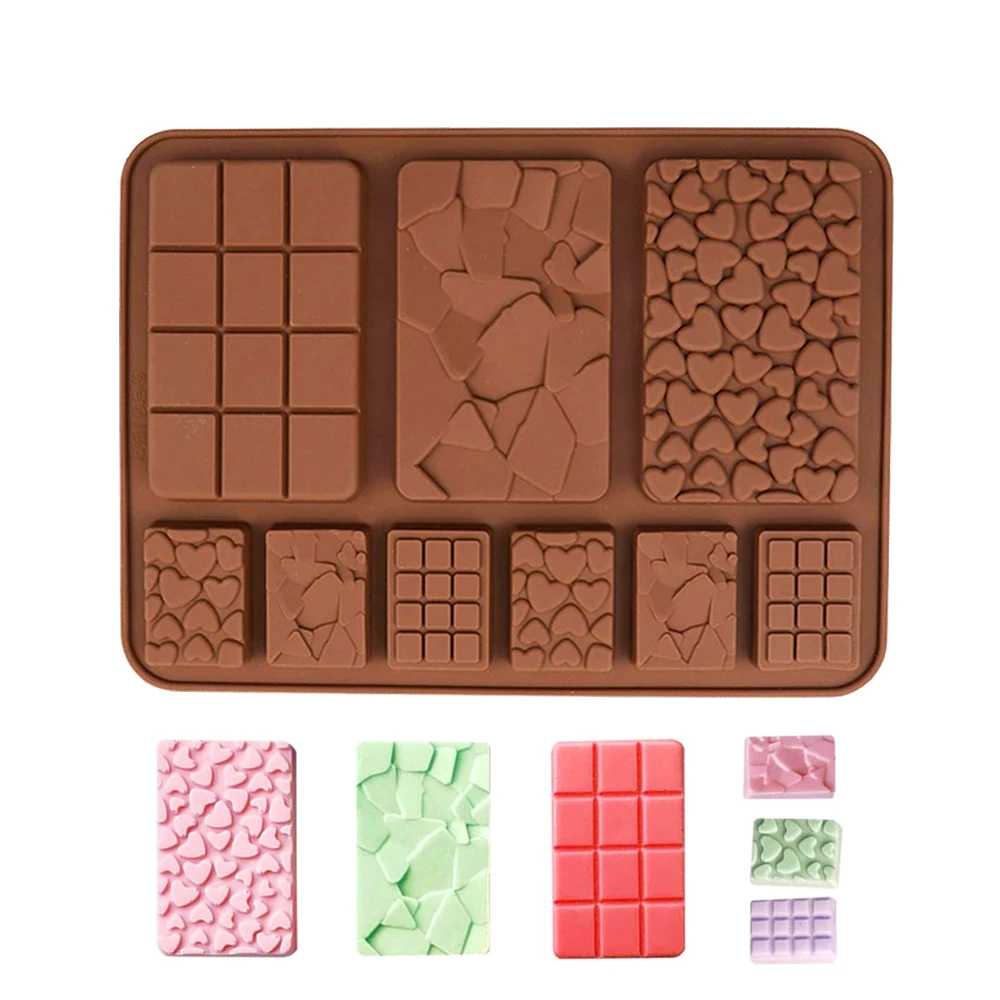 Chocolate Wax Melts Moulds Bakeware Silicone Molds For Fondant Jelly Candy Mould Bpa Free 3D Silicone Chocolate Bar Molds