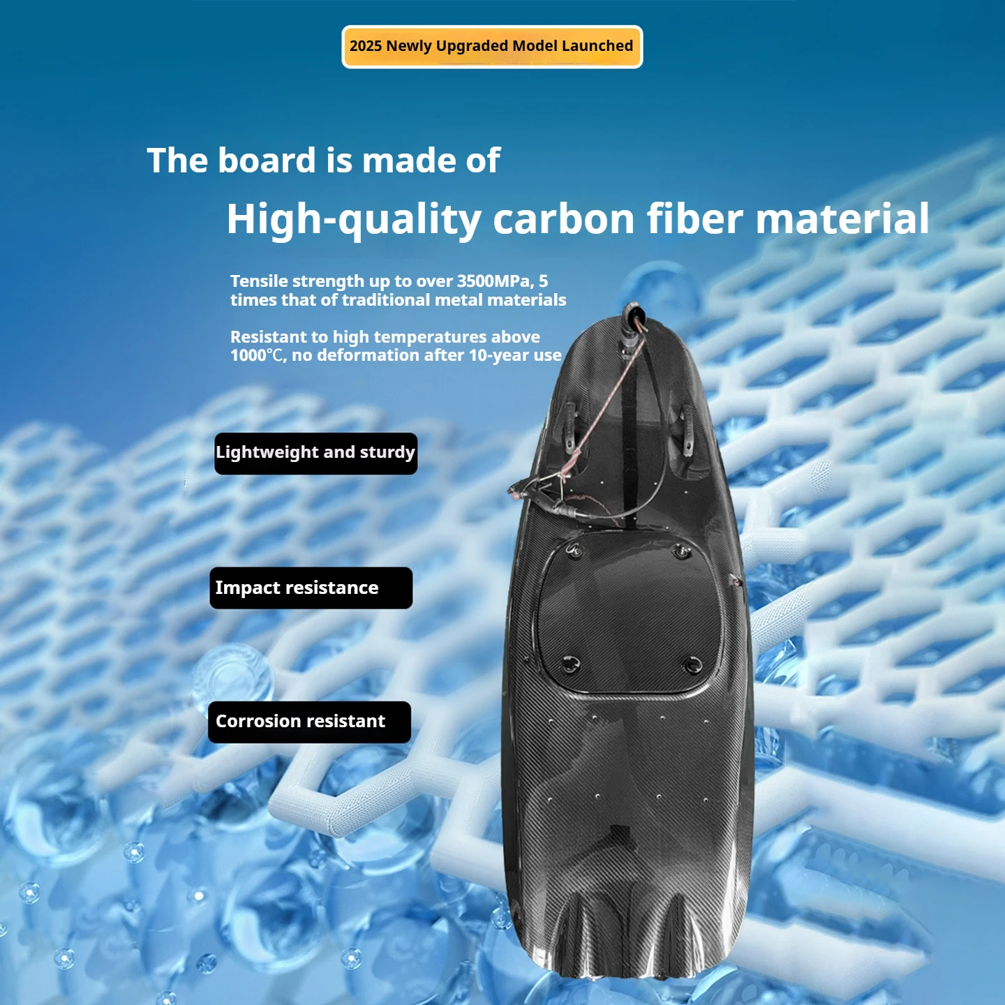 لوح ركوب الأمواج من ألياف الكربون، الرياضات المائية البحرية، لوح ركوب الأمواج يعمل بالطائرة، متانة عالية، لوح ركوب الأمواج يعمل بالزيت، 110 سي سي #2