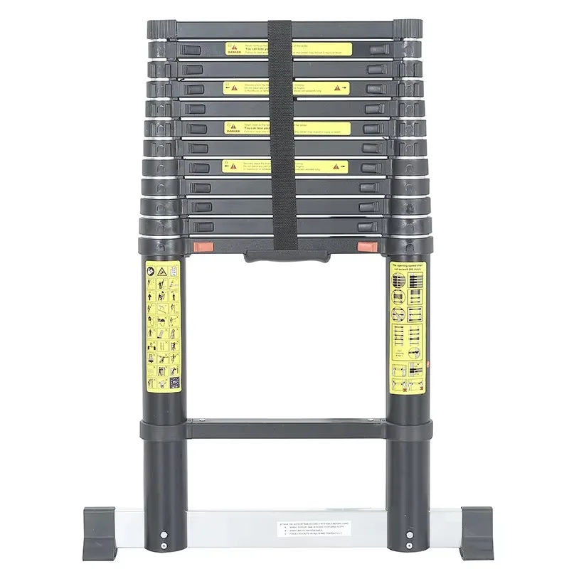 Lightweight Aluminum Telescopic Ladder With Triangle Stabilizers Multi-purpose Collapsible Ladder