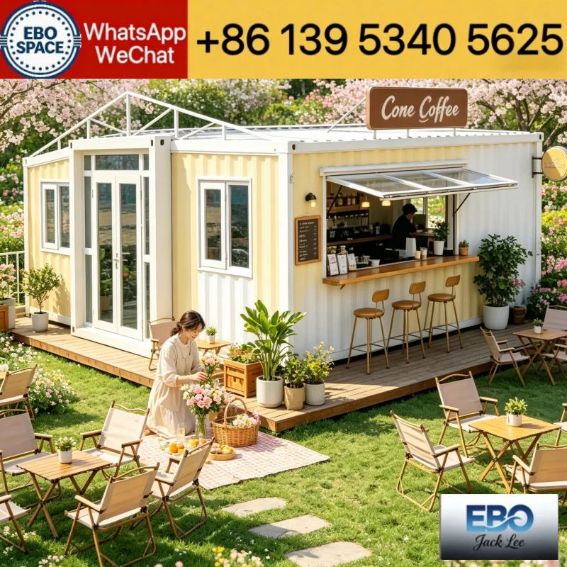 Waterproof Sound Insulation Space Capsule Hotel 20ft Mobile Prefab Cabin Outdoor Vacation Homestay