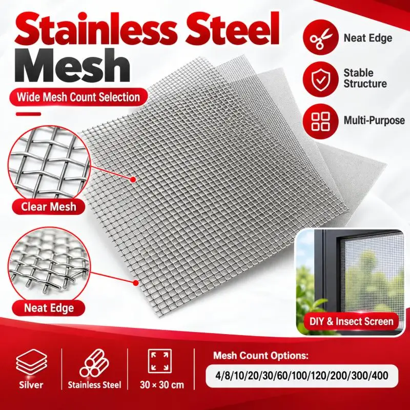 Stainlesss Steel Filter Screen Mesh Woven Metal Mesh Stainlesss Steel Screening Filter Sheet and Suitable Ventilation Windows