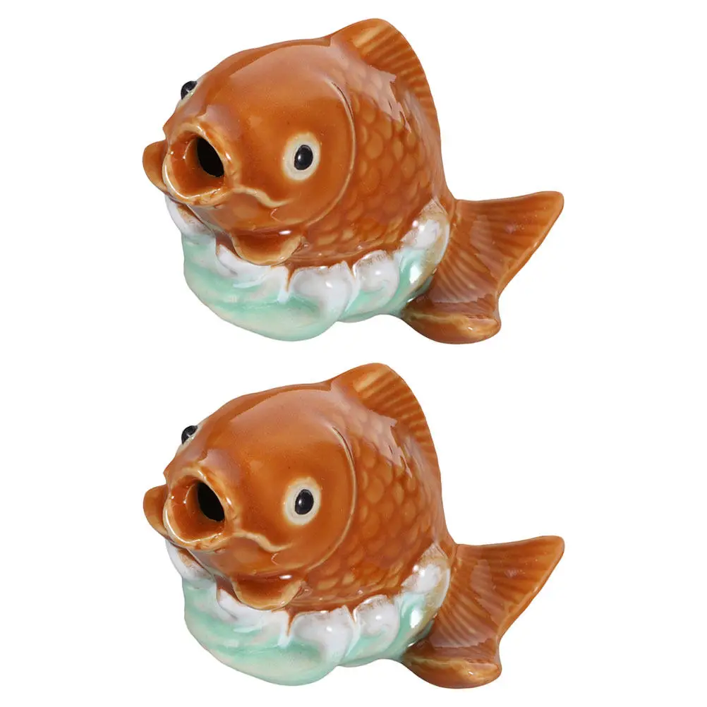 2Pcs Creative Home Decor Carp Shaped Toilet Bolt Caps Ceramic Decorative Covers Bathroom Accessories Fish Leap Theme