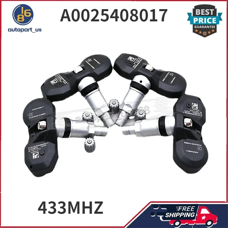 

A0025408017 A0025409017 Tire Pressure Monitor Sensor 433MHZ For MERCEDES-BENZ CL550 CL65 AMG E280 E500 GL450 ML550 R500 SL63 AMG