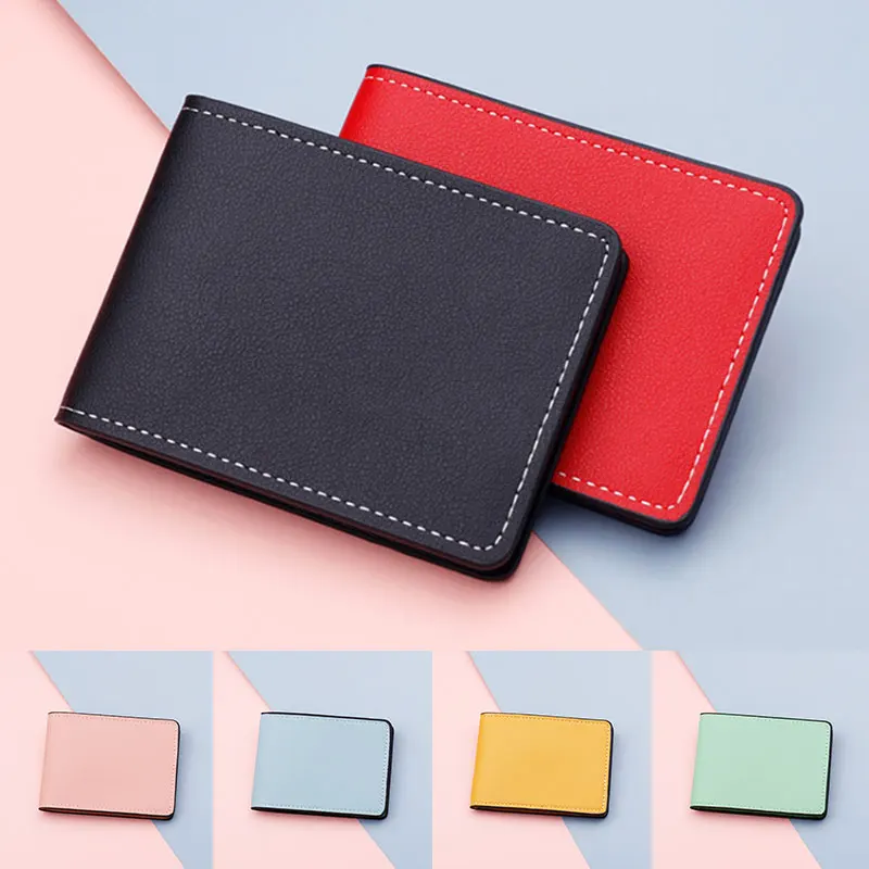 Fashion Driver License Card Holder Ultra-thin PU Leather Cover Business ID Pass Certificate Folder Unisex Candy Color Wallet