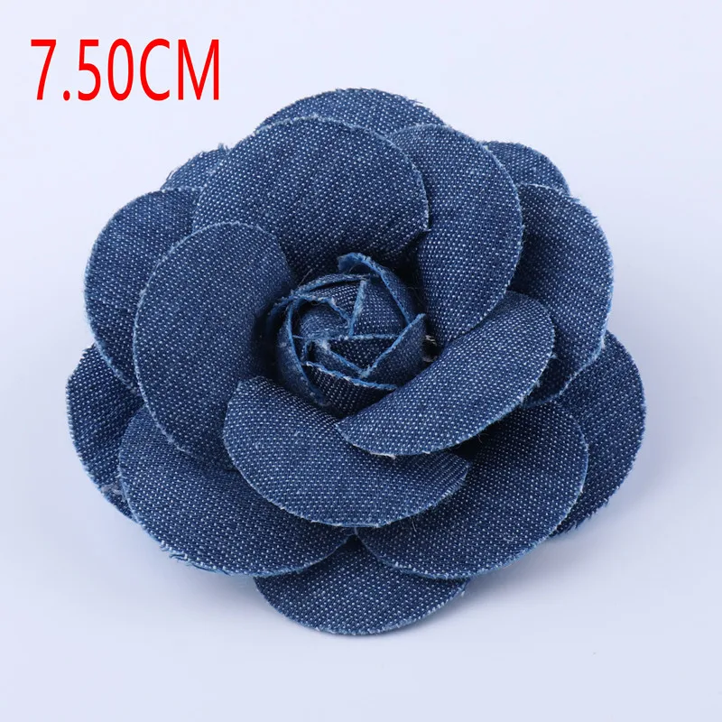10 teile/los Denim künstliche handgemachte Blumen Jeans rock Jeans Kleidung Dekoration DIY Accessoires – Detail 1