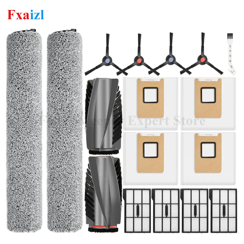 Accessories For（Eufy Omni E25 / E28） Vacuum Cleaner Main Roller Side Brush Roller Mop Cloth Dust Bag  Filter Cleaning Brush