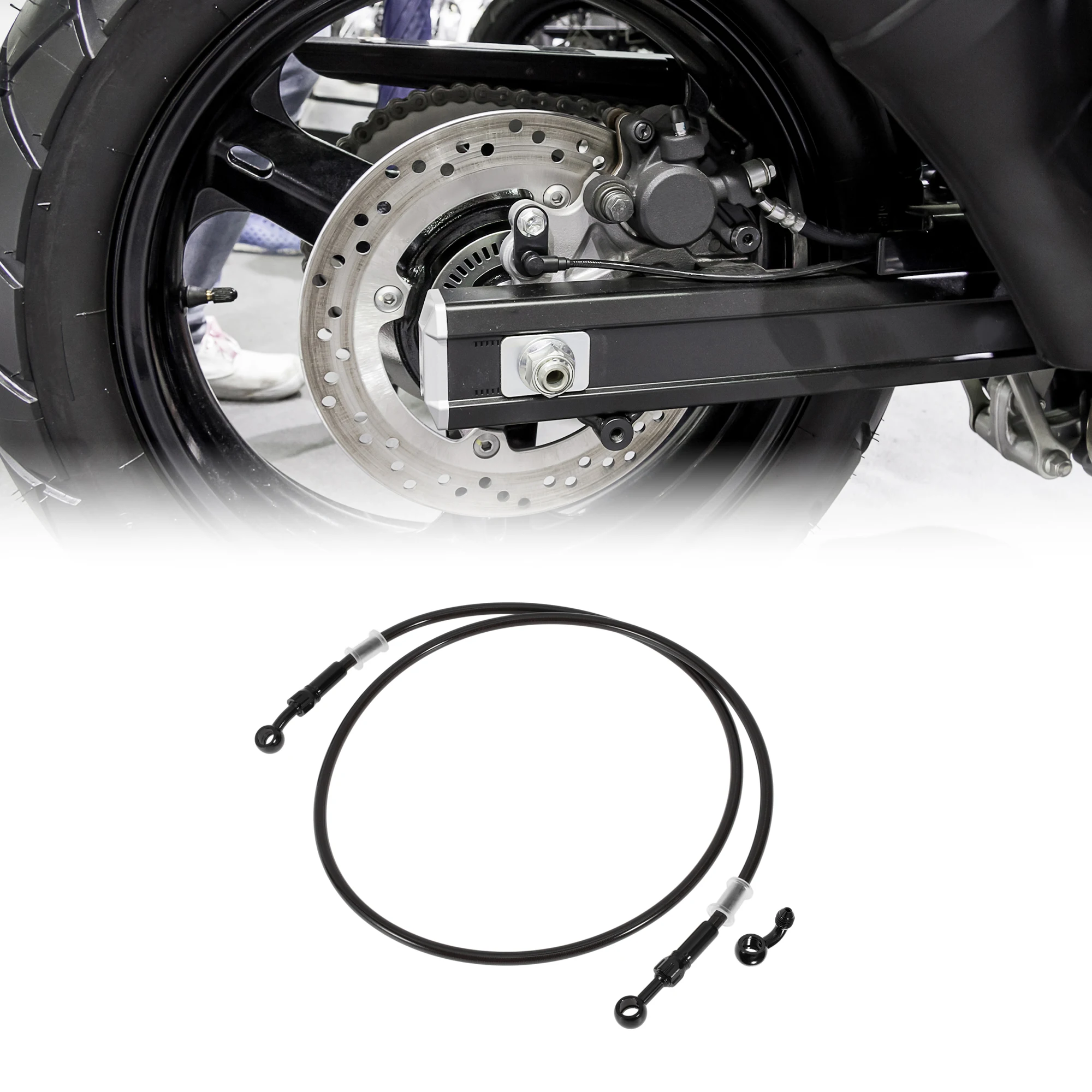 UXCELL 130cm Motorcycle Brake Clutch Oil Hose Line Nylon Stainless Steel Wire Braid PU