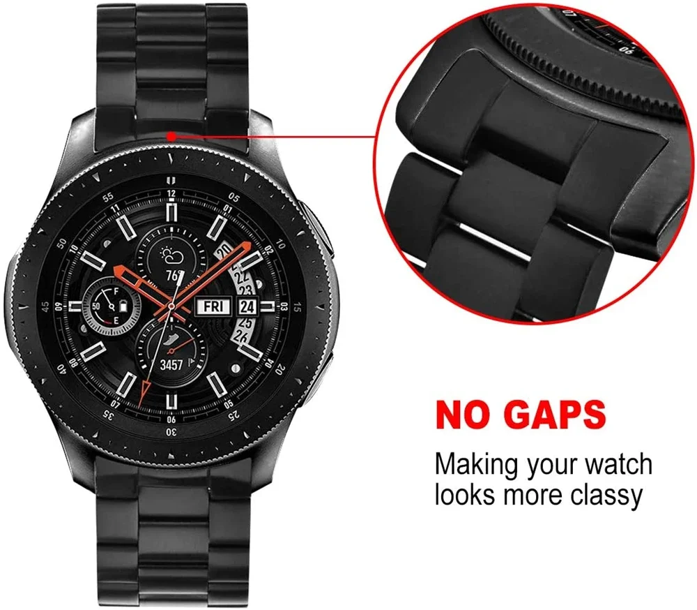 Galaxy Watch 46mm No Gaps Design Band for Samsung Gear S3 Frontier Strap Stainless Steel Business Gear S3 Classic Wrist Bracelet