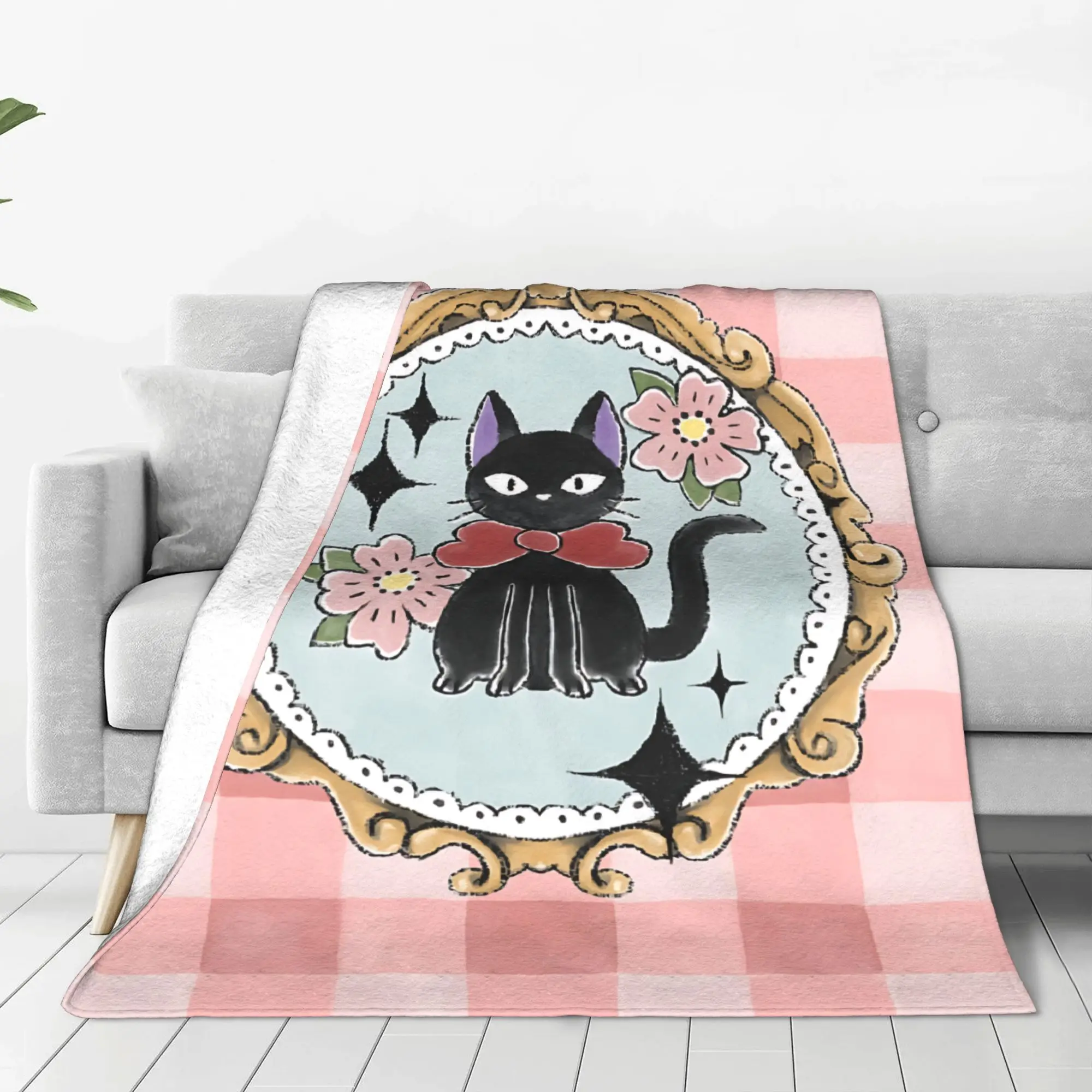 1PC home Cutecore Room Decor Anime Kiki’s Delivery Service Blanket Throw Blanket  Novelty Warm Blanket All Season