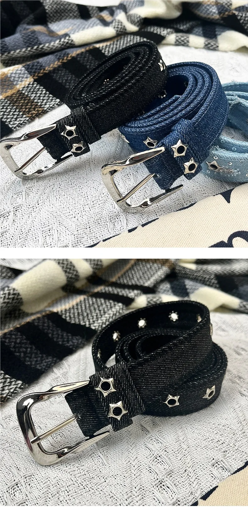 Hochwertiger Jeansgürtel für Damen, 2,6 cm breit, mit Dornschließe, strapazierfähig, verschleißfest, Taillengürtel für Jeans, Freizeitkleidung, Streetwear – Detail 4