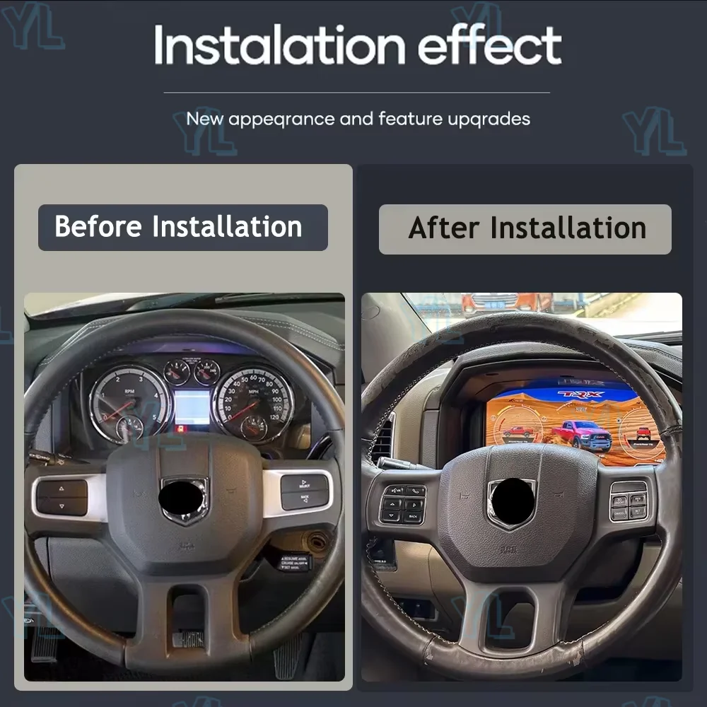 

Цифровой кластерный автомобильный измеритель скорости Linux для Dodge Ram 1500 2500 3500 2008-2012 2013-2018, ЖК-панель приборной панели, приборная панель