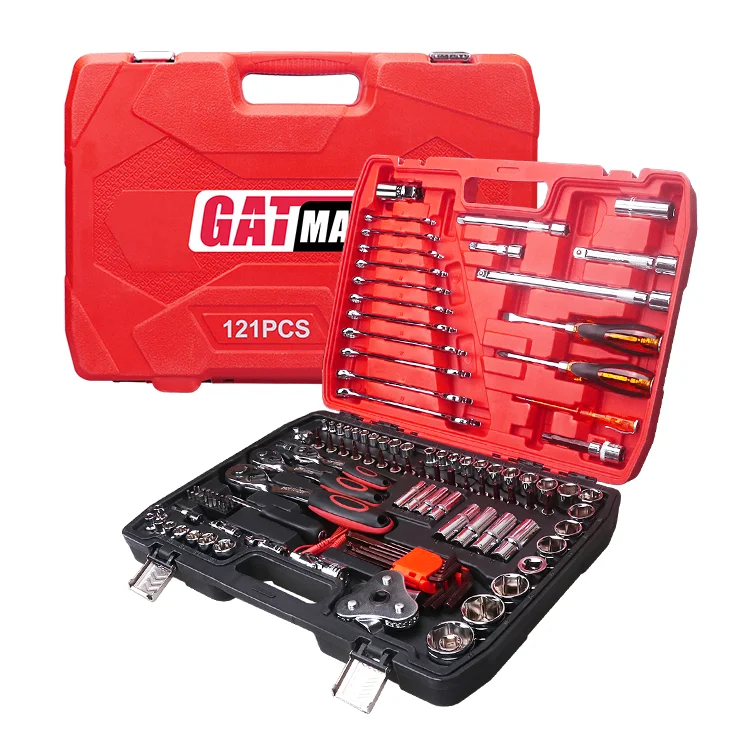 Professional 121 Pcs Car Repair Mechanic Screwdriver Socket Wrench Spanner Power Hand Tool Set Box Kit