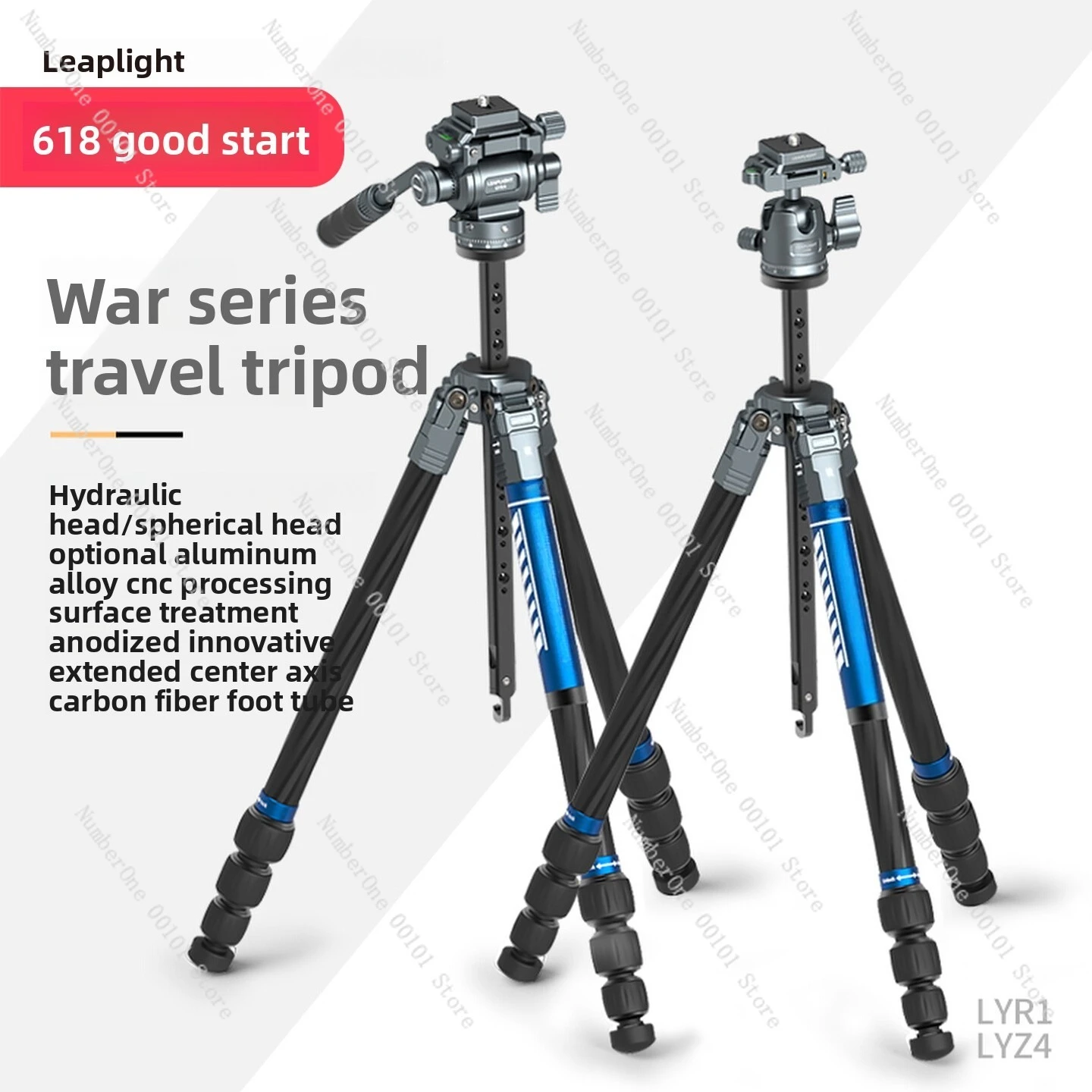 Expandable Center Column Carbon Tripod Hydraulic Ball Head Compact Portable Camera Shooting Bracket