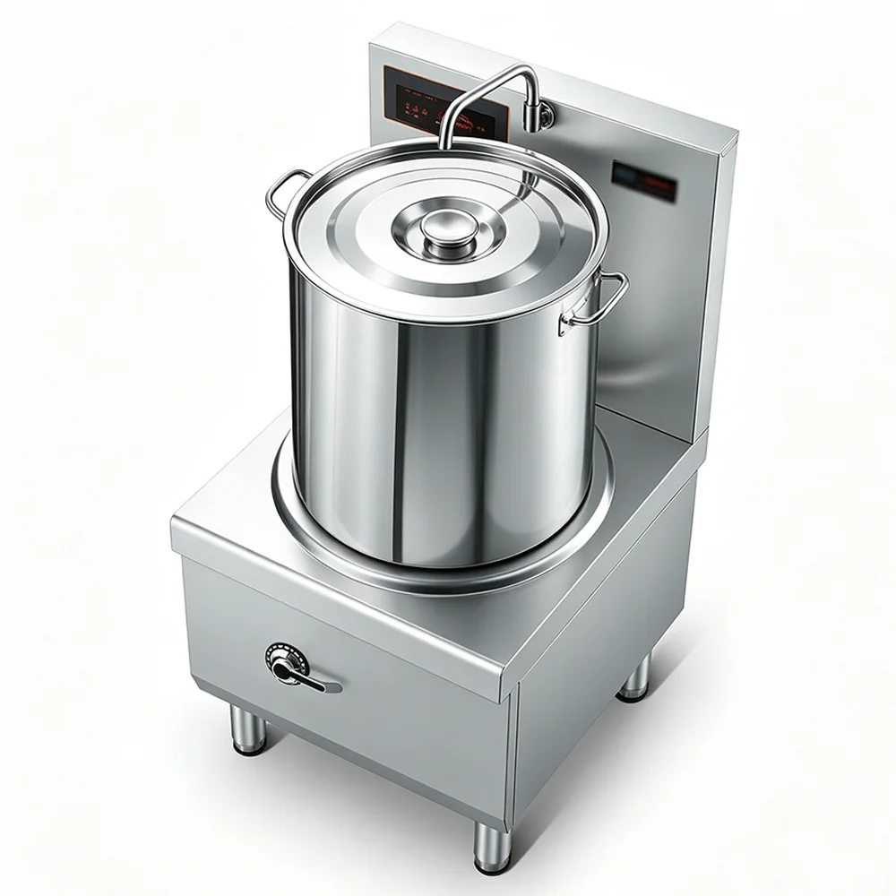 T*& Commercial Kitchen Equipment Induction Single Head Flat Head Oven High-power Stainless Steel Soup Stove Easy Cleaning