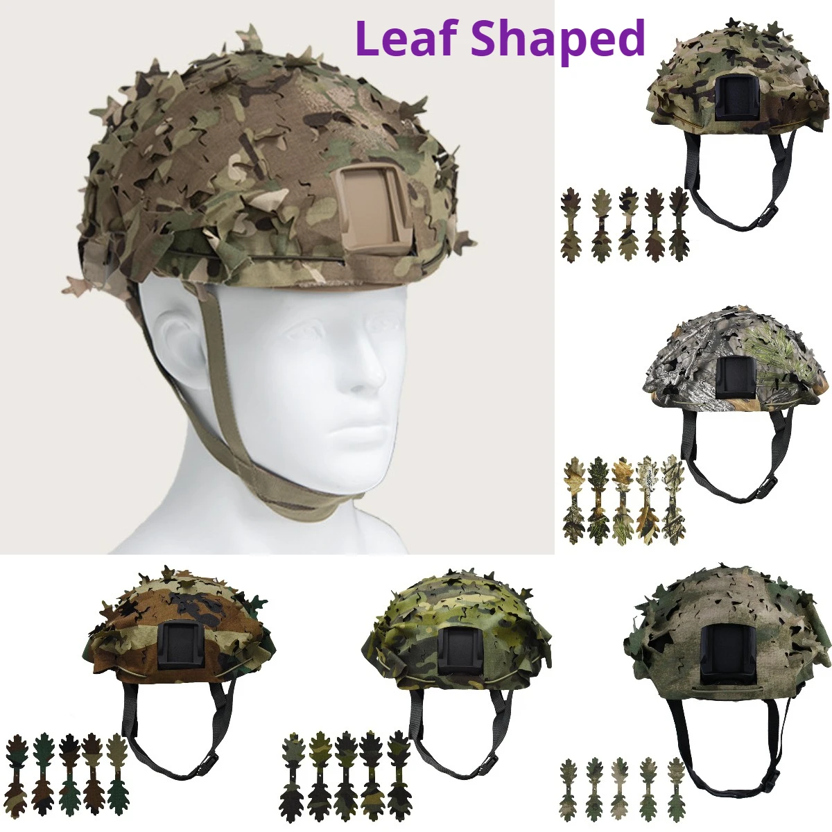 

3D Camo Net Airsoft Helmet Cover Scrim High Cut Nylon Drawstring Helmet Scrim Tactical Paintball Paratrooper Hunting Accessories