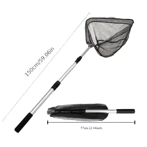 1 Ultra-lightweight Foldable Fishing Net 1.5 Rice - 2.1 Durable Aluminum Alloy Telescopic Handle Portable Fishing Net Outdoor Fi