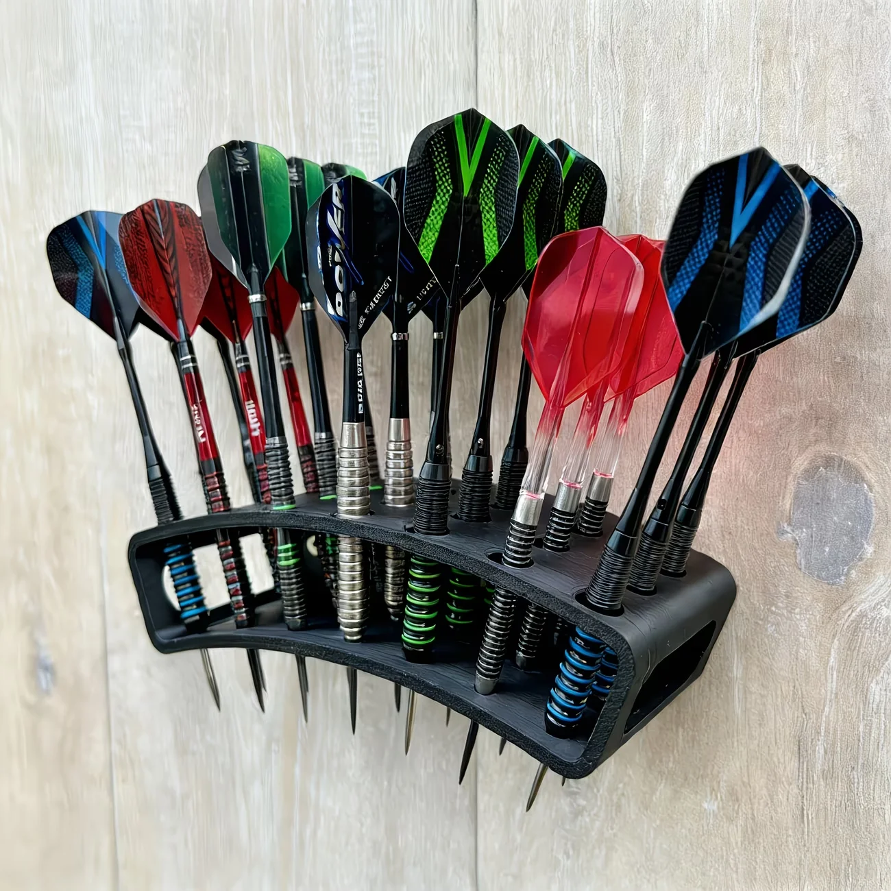 21-slot Wall-mounted Dart Display Rack, Can Hold 21 Darts Perfect Gift for Halloween / Christmas Wall Organizer Without Screws