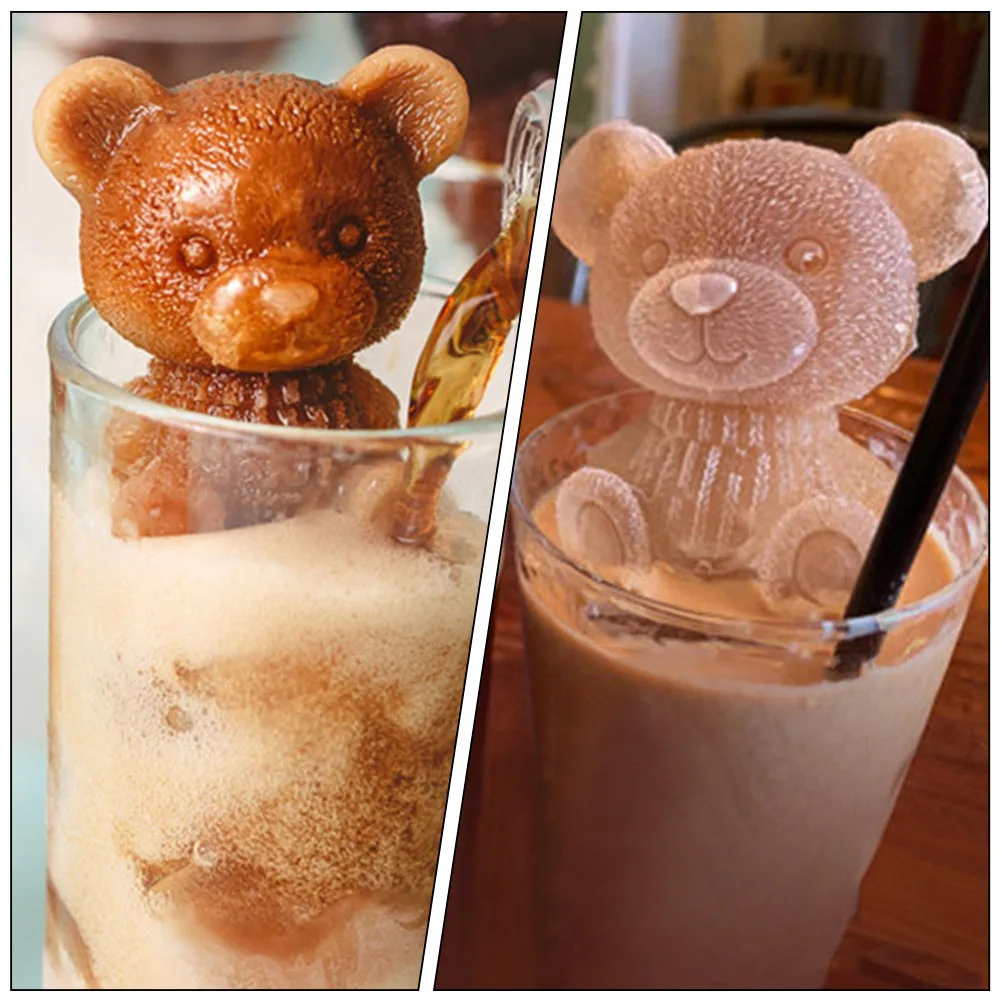 

5pcs Ice Cube Mold Silicone Tray Shaper Freezer Bear Shape Balls for Drinks Kitchen Bar Tools Whiskey Cocktail Ice Cubes