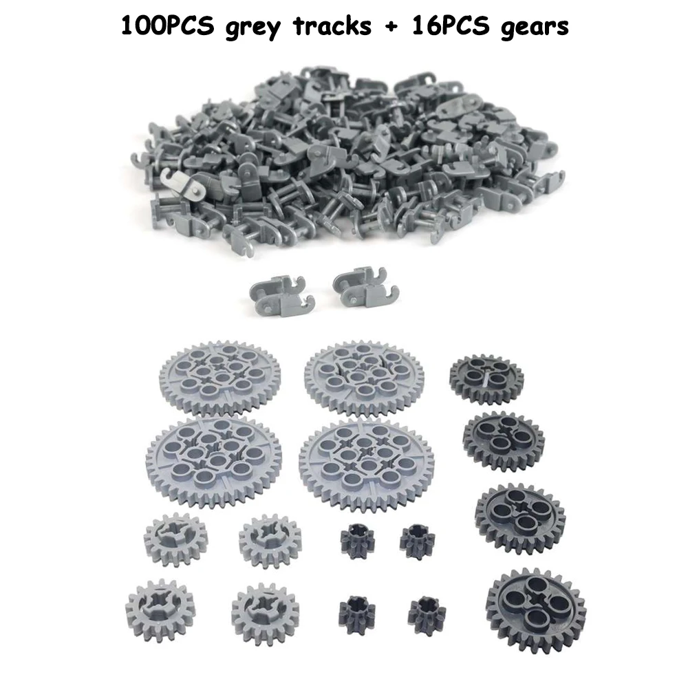 100PCS Technische Teile 3711 14696 Link Kette Ziegel für MOC Bausteine Getriebe Tank Track Tread Motorrad Zug Kinder spielzeug