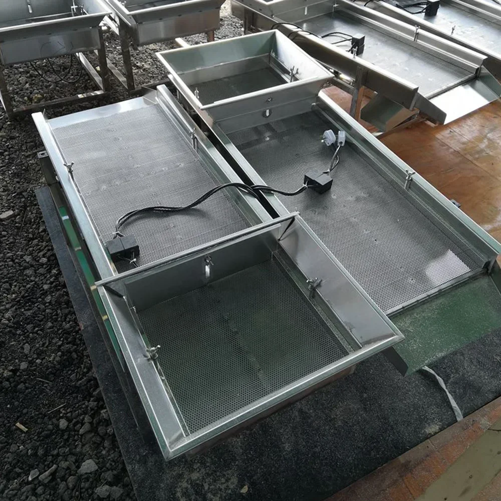 Double Engine Vibrating Sieve 220V Large Granular Material Shocking Screener Machine 40*100cm Screening Table Siever Premium