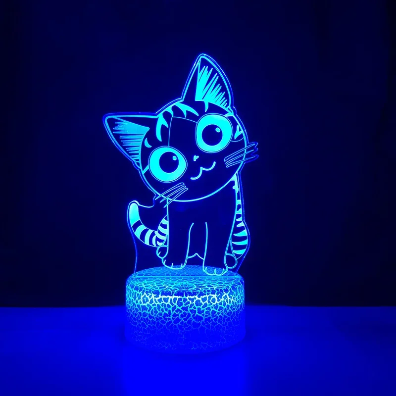 

Милый 3D кот ночник детский светодиодный светильник для кошек прекрасный USB акриловый новинка настольный ночник для детей подарок спальня декор комнаты свет