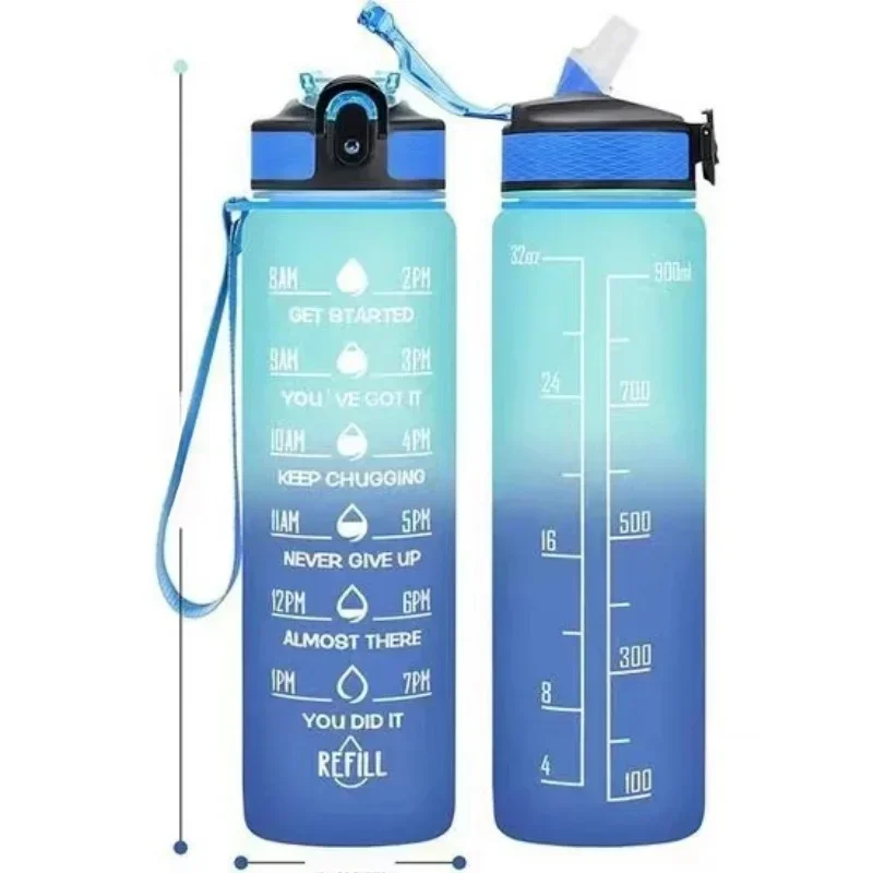 1L Wasserflasche Tragbare Sportwasserflasche Hübsche Trinkflasche Auslaufsichere Gym-Wasserflasche für Outdoor-Reisen Fitness Radfahren