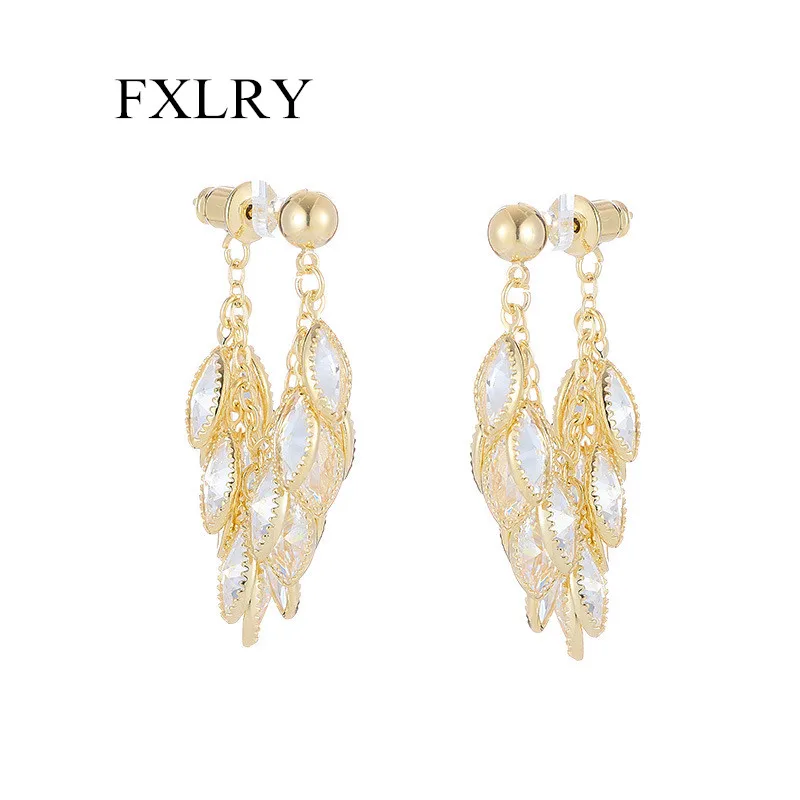 

FXLRY новые серьги с кисточками из серебра S925 и циркона, красочные украшения для ушей «два в одном» для женщин