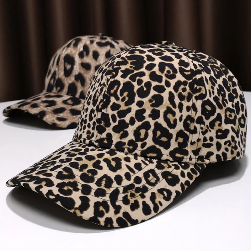 Fashion Corduroy Leopard Print Baseball Cap Unisex Vintage Baseball Hat Women Men Outdoor Adjustable Hip Hop Gorras Snapback