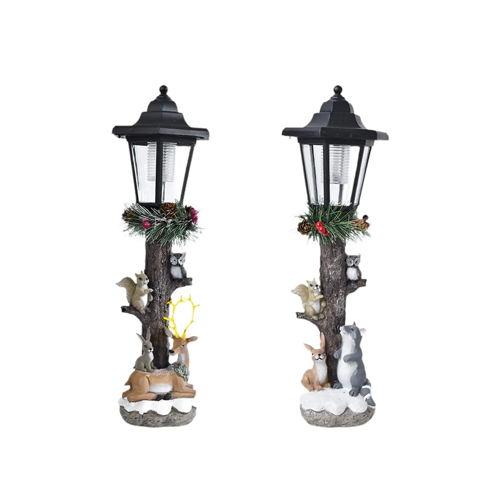

Outdoor Garden Animal Statue, Resin Sculpture with Solar Lights, Decoration,