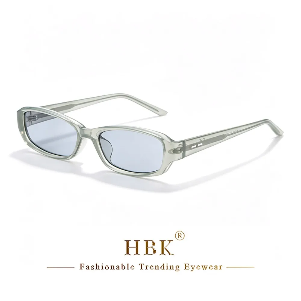 HBK Men Fashion Sunglasses Oval Small Frame Cellulose Propionate Temple Tips Women's Outdoor Street Fashion Glasses UV400