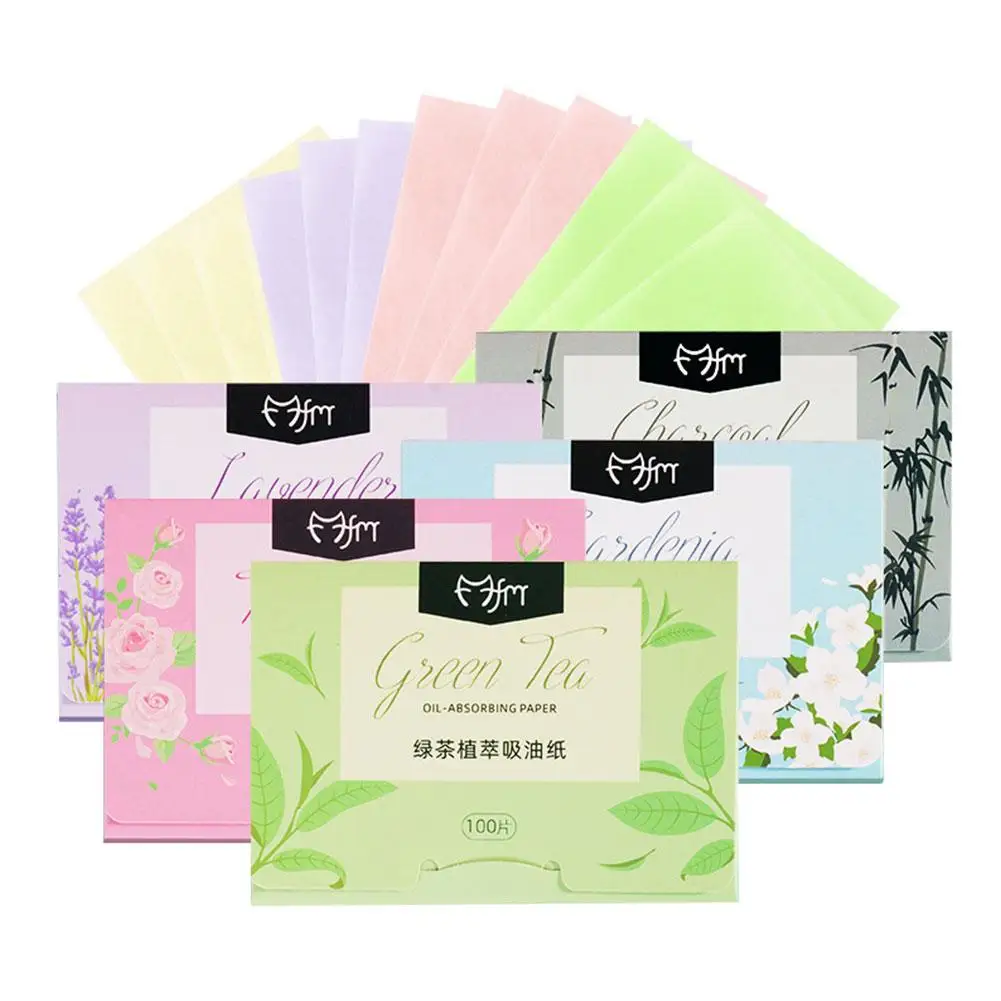 100pcs Oil Absorbing Paper Tissue Makeup Cleansing Oil Blotting Sheet Face Paper Absorbent Oil Control Face Cleanser Cotton Pads