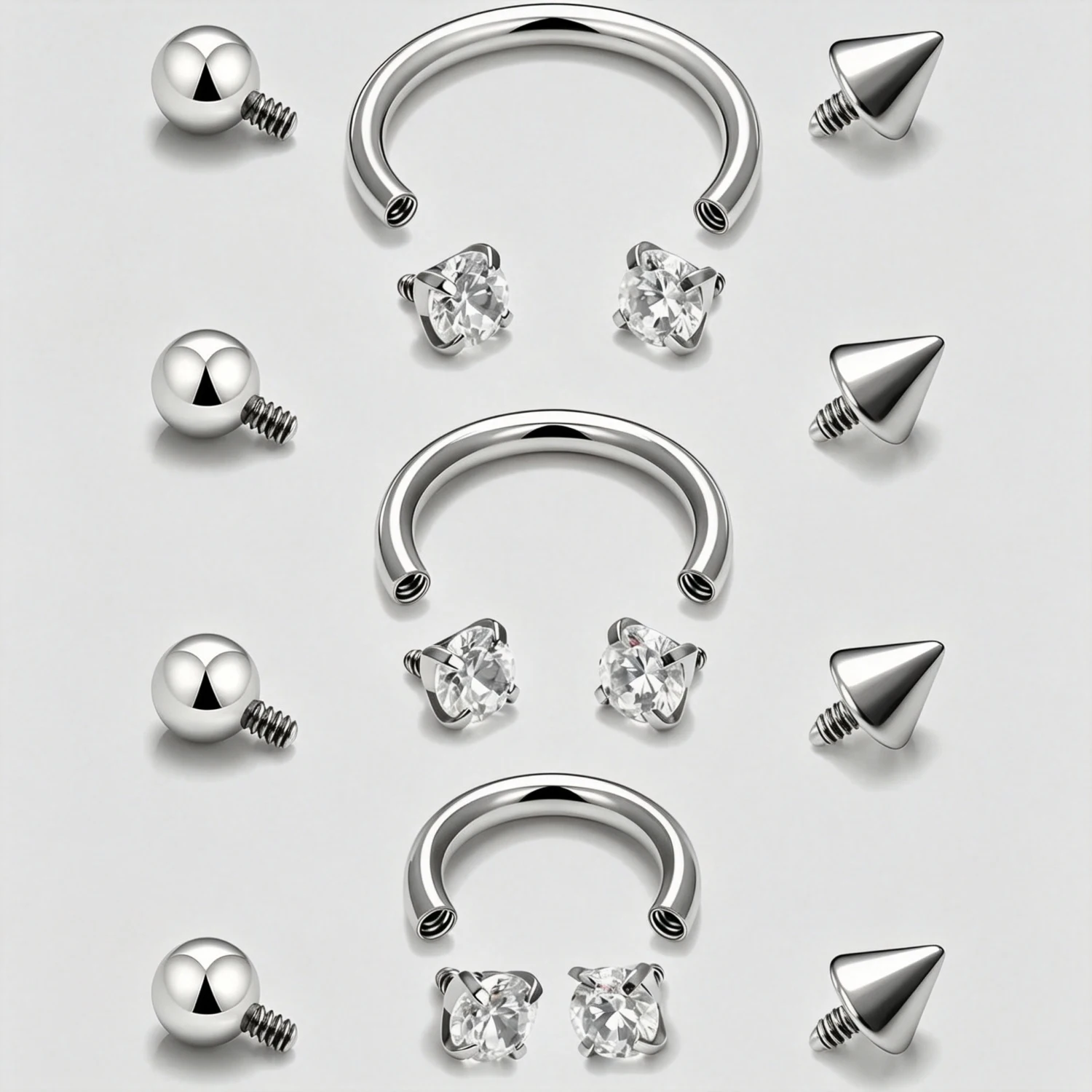 16g Internally Threaded Surgical Steel Septum Lip Rings Hoop Labret Jewelry Horseshoe Earrings Daith Piercing for Women Men