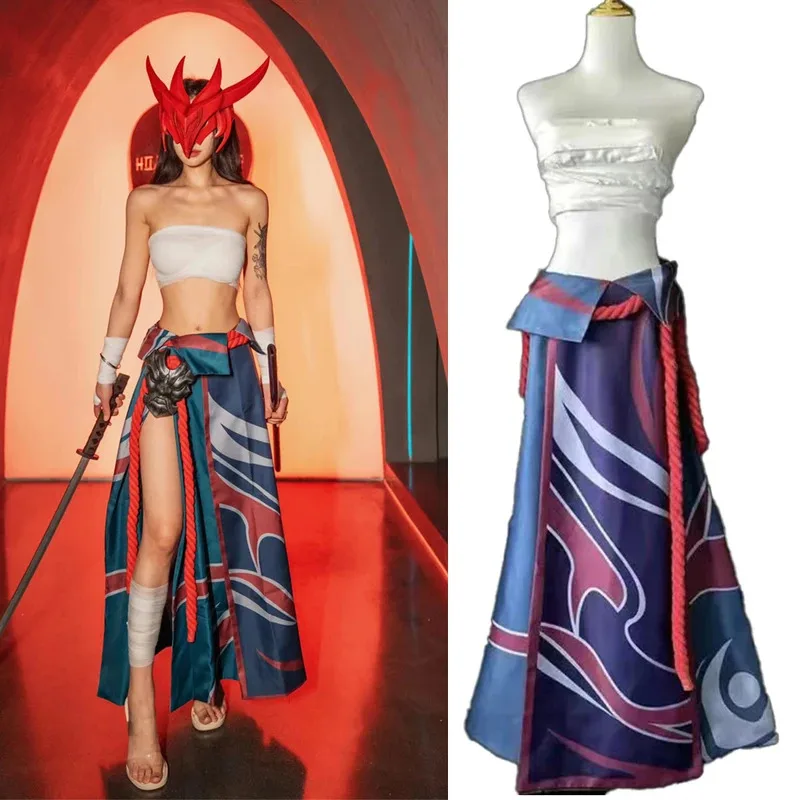 Kostum Cosplay Kulit Permainan L-o-L Unforgotten Yone Topeng Permainan Peran untuk Pria Wanita Seragam Halloween Karnaval Outfitss;3'v,6.h;8