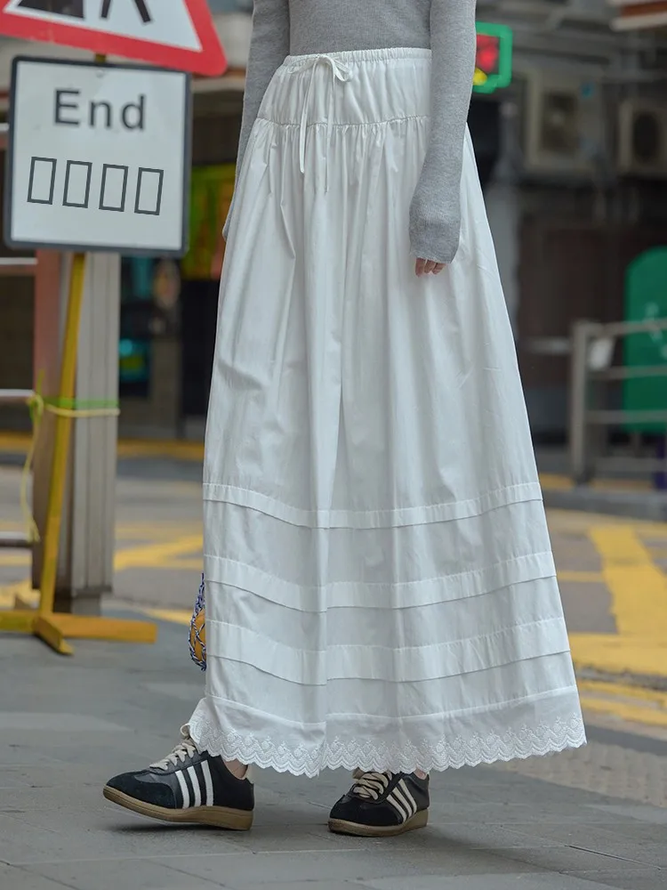 

Женская белая юбка с высокой талией Ele, весна 2026, новая коллекция, стройнящая, однотонная, длинная, А-силуэт, от Mixd