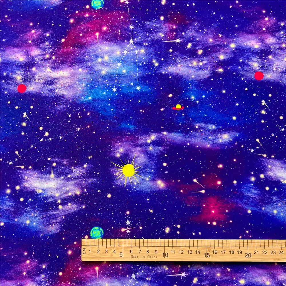 Starry constellations Space cotton fabric Sewing Quilting Needlework Material DIY Handmade Lolita skirt turban